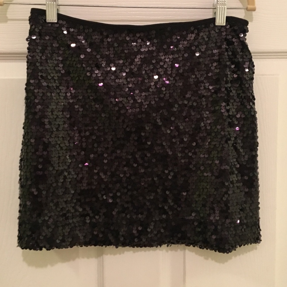 Express black sequin miniskirt